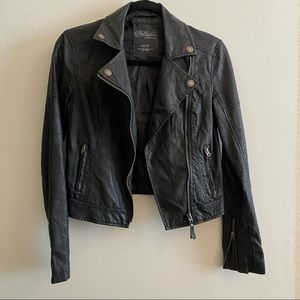 Black Faux Leather Moto Jacket